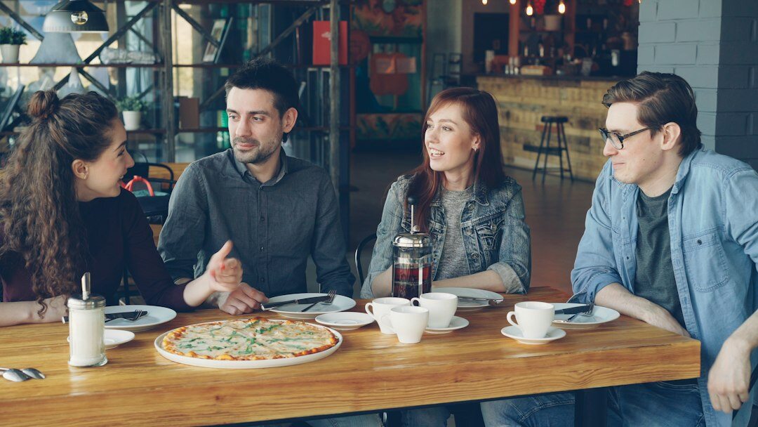 group of friends talking