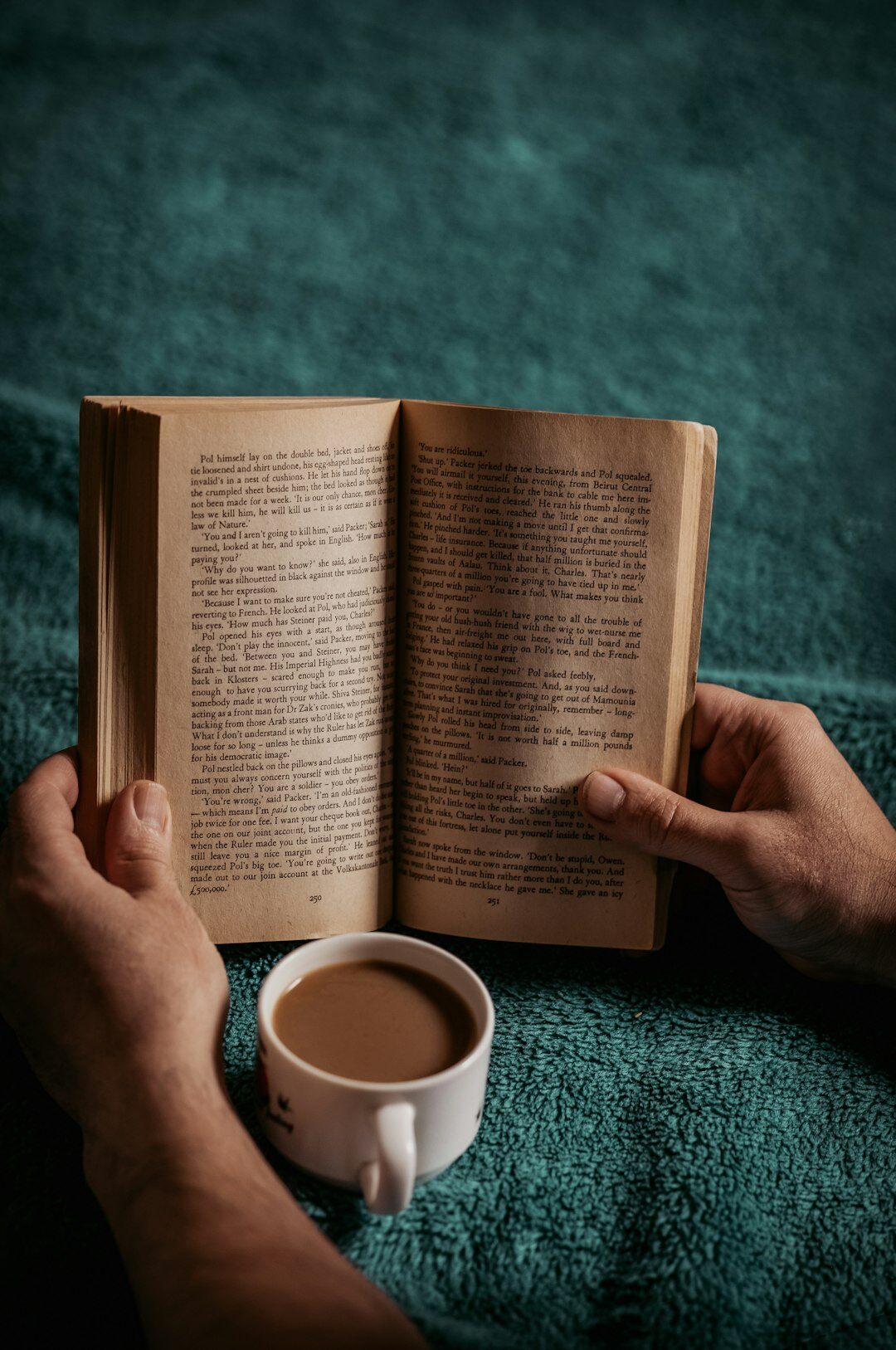 person reading book